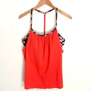 Mondetta 2-in1 coral double Sports Tankini sports bra Top, Size M